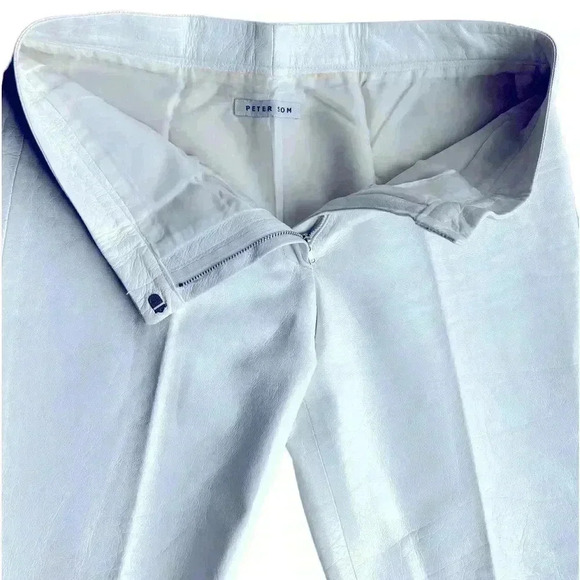Peter Som White Leather Cropped Pants - Picture 5 of 15
